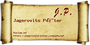 Jagerovits Péter névjegykártya
